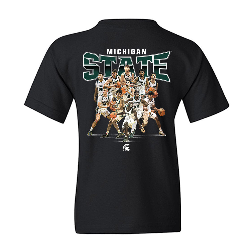 Michigan State - NCAA Men's Basketball : Team Collage Youth T-Shirt-1