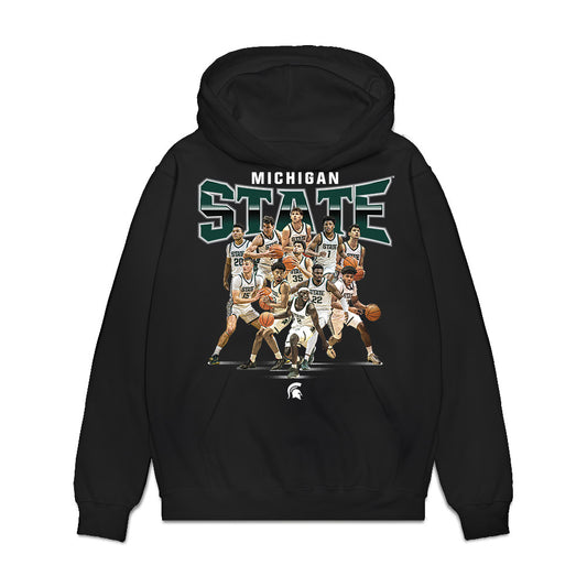 Michigan State - NCAA Men's Basketball : Team Collage Premium Hooded Sweatshirt-0