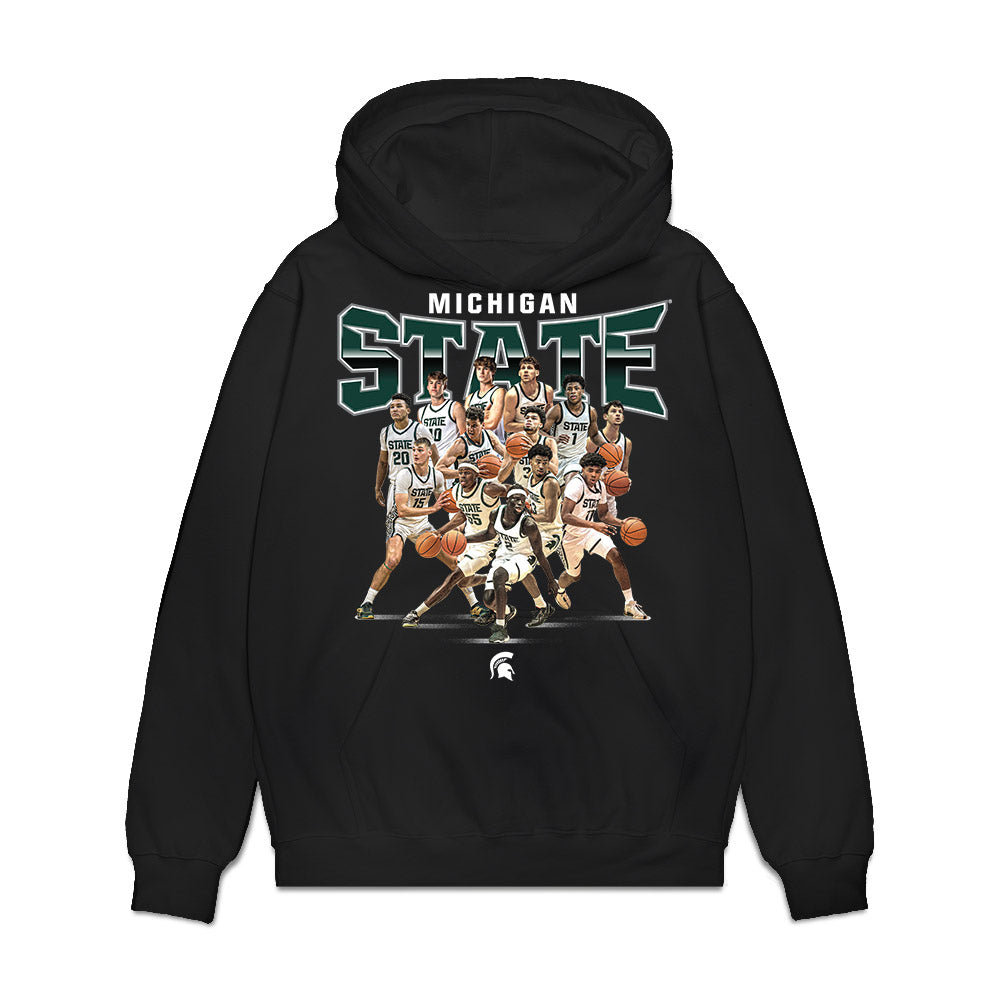 Michigan State - NCAA Men's Basketball : - Team Collage Premium Hooded Sweatshirt-0