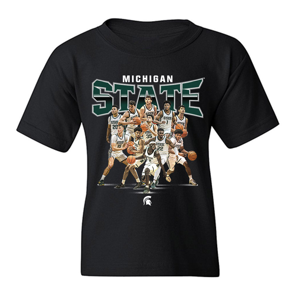 Michigan State - NCAA Men's Basketball : Team Collage Youth T-Shirt-0