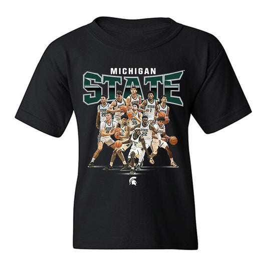 Michigan State - NCAA Men's Basketball : Team Collage Youth T-Shirt-0