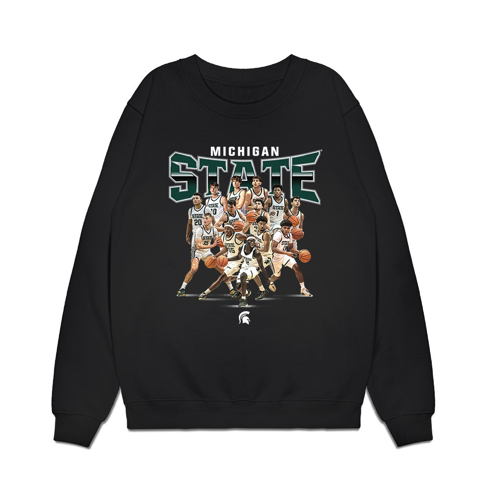 Michigan State - NCAA Men's Basketball : - Team Collage Premium Crewneck Sweatshirt-0
