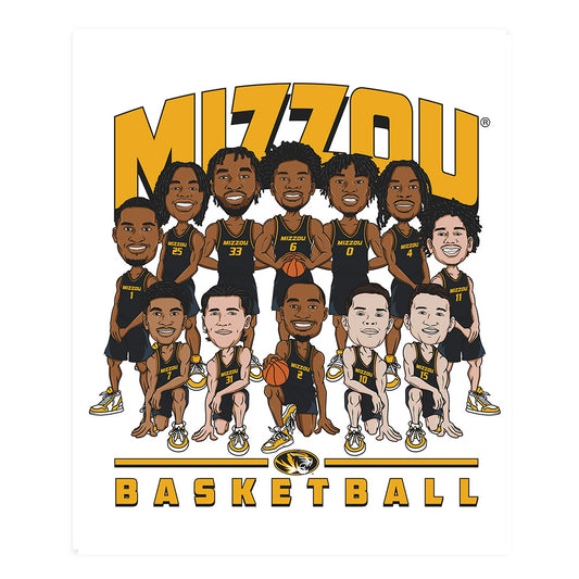 Missouri - NCAA Men's Basketball : - Team Caricature Poster 20x24-0