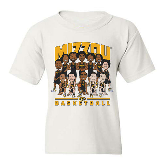 Missouri - NCAA Men's Basketball : - Team Caricature Youth T-Shirt-0