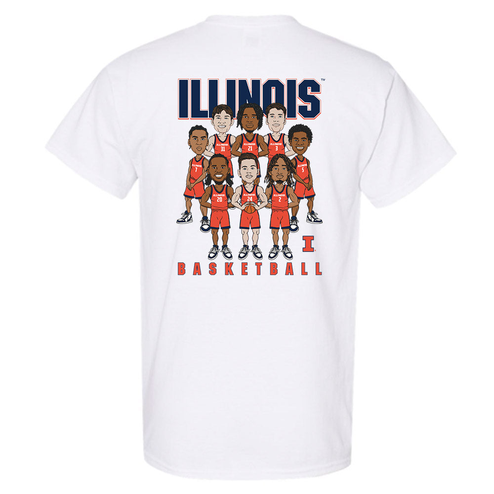 Illinois - NCAA Men's Basketball : - Caricature T-Shirt-1