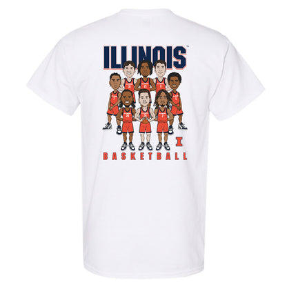 Illinois - NCAA Men's Basketball : - Caricature T-Shirt-1