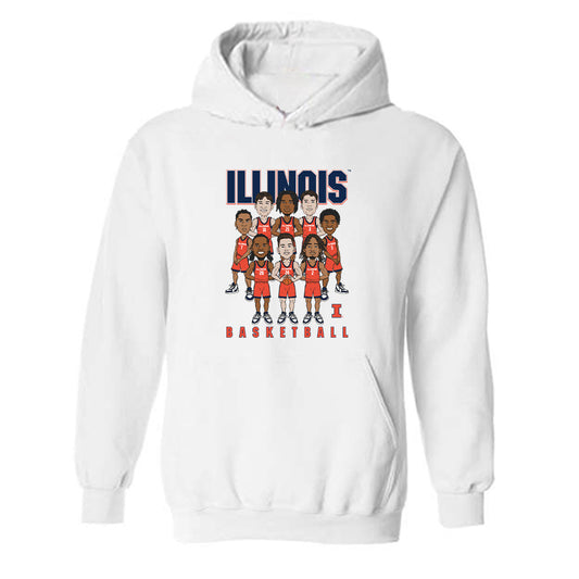 Illinois - NCAA Men's Basketball : - Caricature Hooded Sweatshirt-0