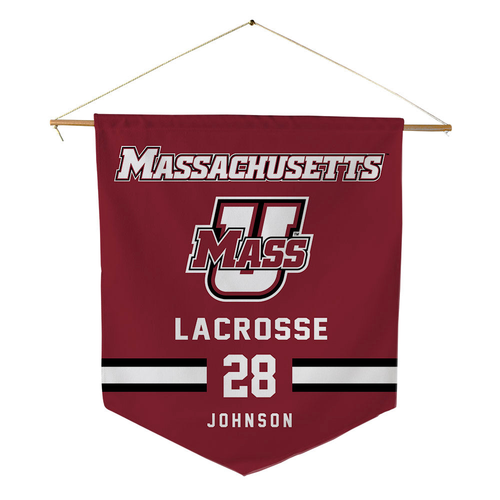 UMass - NCAA Men's Lacrosse : Xander Johnson - Pennant - 18" x 21"-0