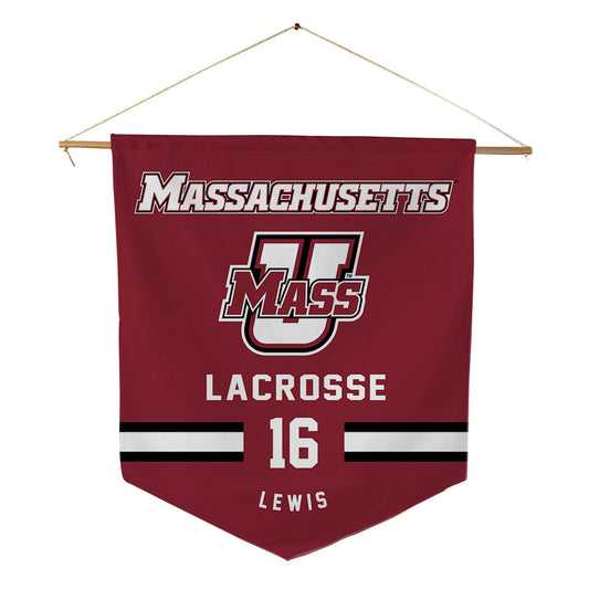 UMass - NCAA Men's Lacrosse : Caelin Lewis - Pennant - 18" x 21"-0
