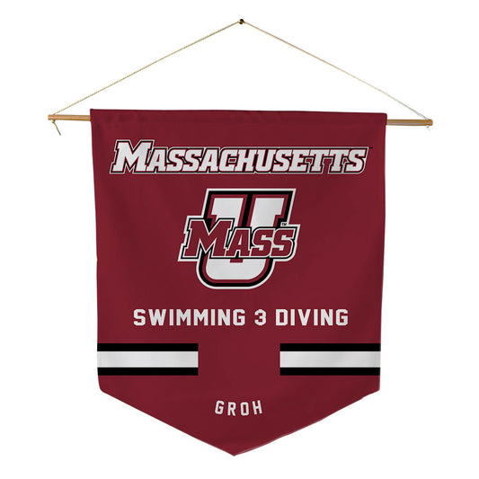 UMass - NCAA Men's Swimming & Diving : Bode Groh - Pennant - 18" x 21"-0