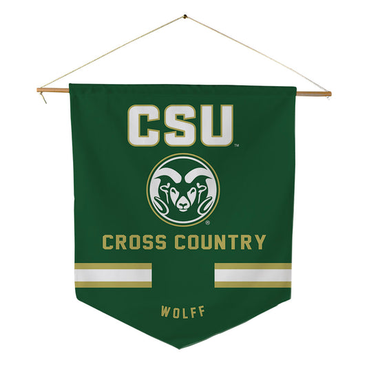 Colorado State - NCAA Men's Cross Country : Benjamin Wolff - Pennant - 18" x 21"-0