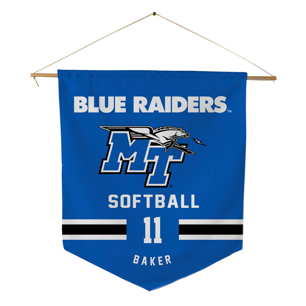MTSU - NCAA Softball : Aubrey Baker - Pennant - 18" x 21"-0