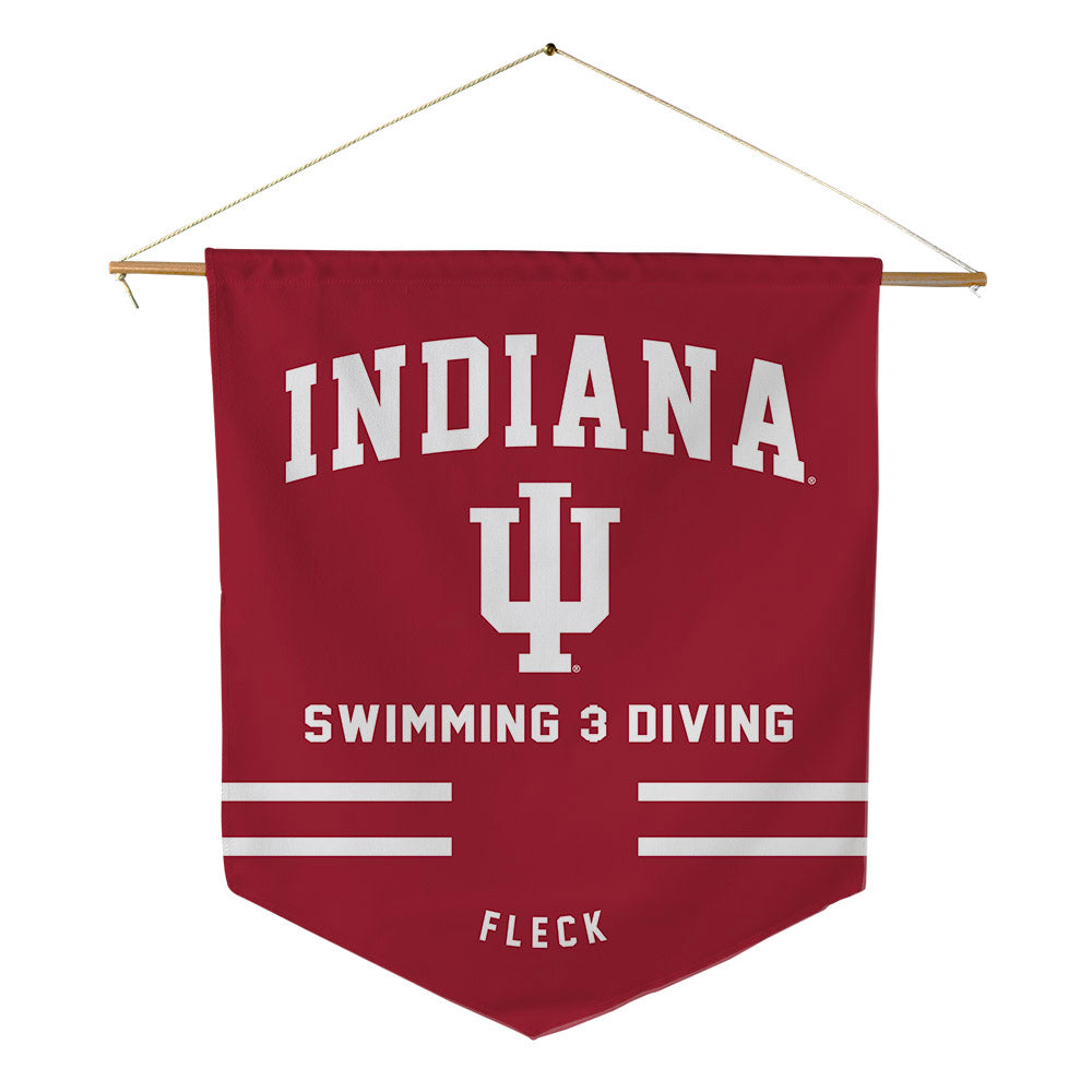 Indiana - NCAA Men's Swimming & Diving : Brandon Fleck - Pennant - 18" x 21"-0