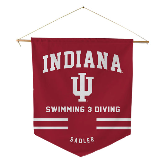 Indiana - NCAA Men's Swimming & Diving : Aiden Sadler - Pennant - 18" x 21"-0