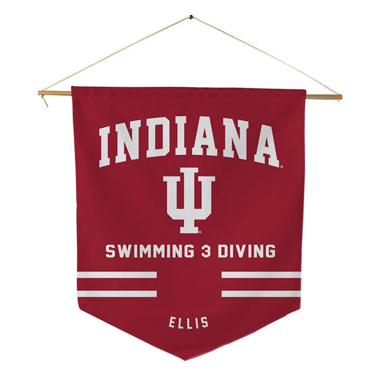 Indiana - NCAA Men's Swimming & Diving : Luke Ellis - Pennant - 18" x 21"-0