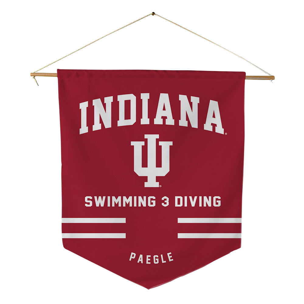 Indiana - NCAA Men's Swimming & Diving : Lukas Paegle - Pennant - 18" x 21"-0