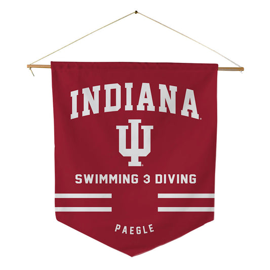 Indiana - NCAA Men's Swimming & Diving : Lukas Paegle - Pennant - 18" x 21"-0