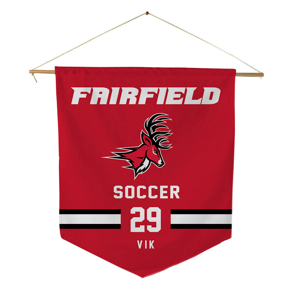Fairfield - NCAA Men's Soccer : Audun Engen Vik - Pennant - 18" x 21"-0