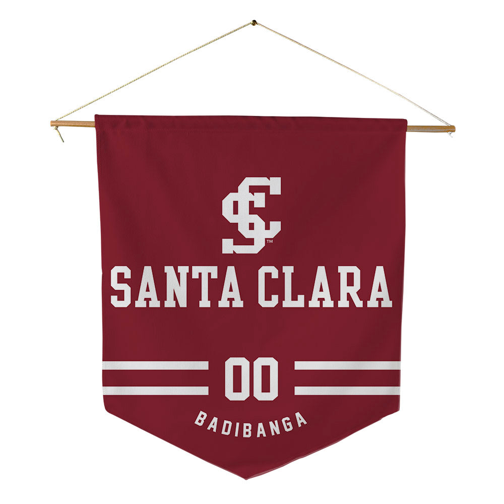 SCU - NCAA Men's Basketball : Noah Badibanga - Pennant - 18" x 21"-0