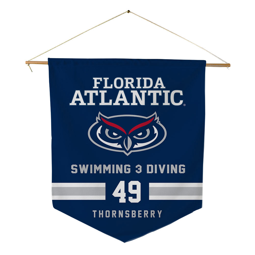 FAU - NCAA Men's Swimming & Diving : Logan Thornsberry - Pennant - 18" x 21"-0