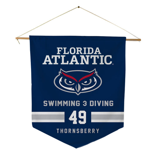 FAU - NCAA Men's Swimming & Diving : Logan Thornsberry - Pennant - 18" x 21"-0