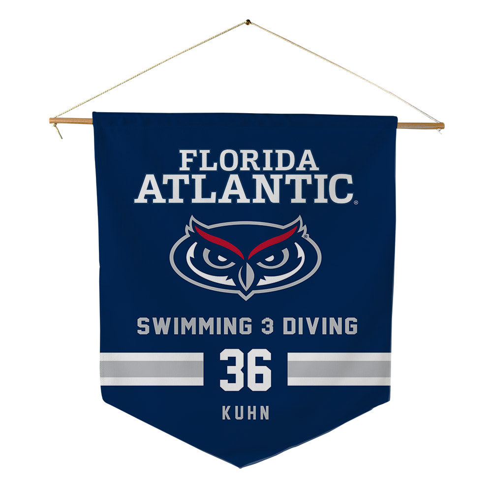 FAU - NCAA Men's Swimming & Diving : Trevor Kuhn - Pennant - 18" x 21"-0
