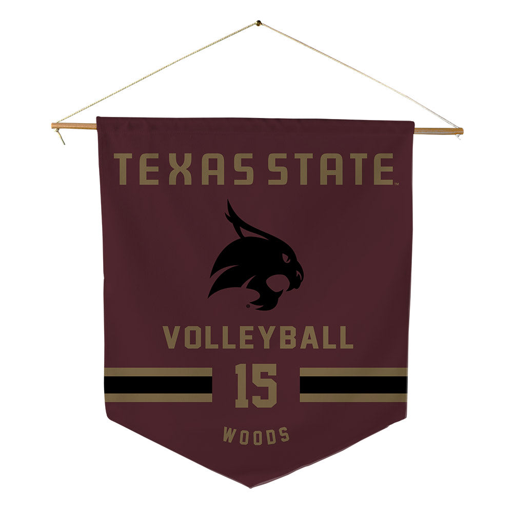 Texas State - NCAA Women's Volleyball : Megan Woods - Pennant - 18" x 21"-0