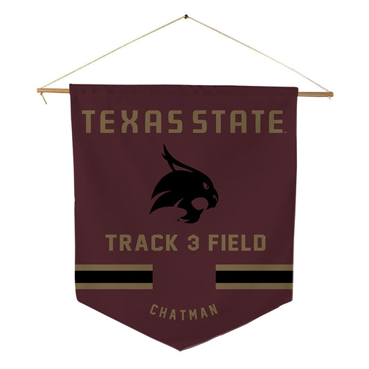 Texas State - NCAA Men's Track & Field : Senai Chatman - Pennant - 18" x 21"-0
