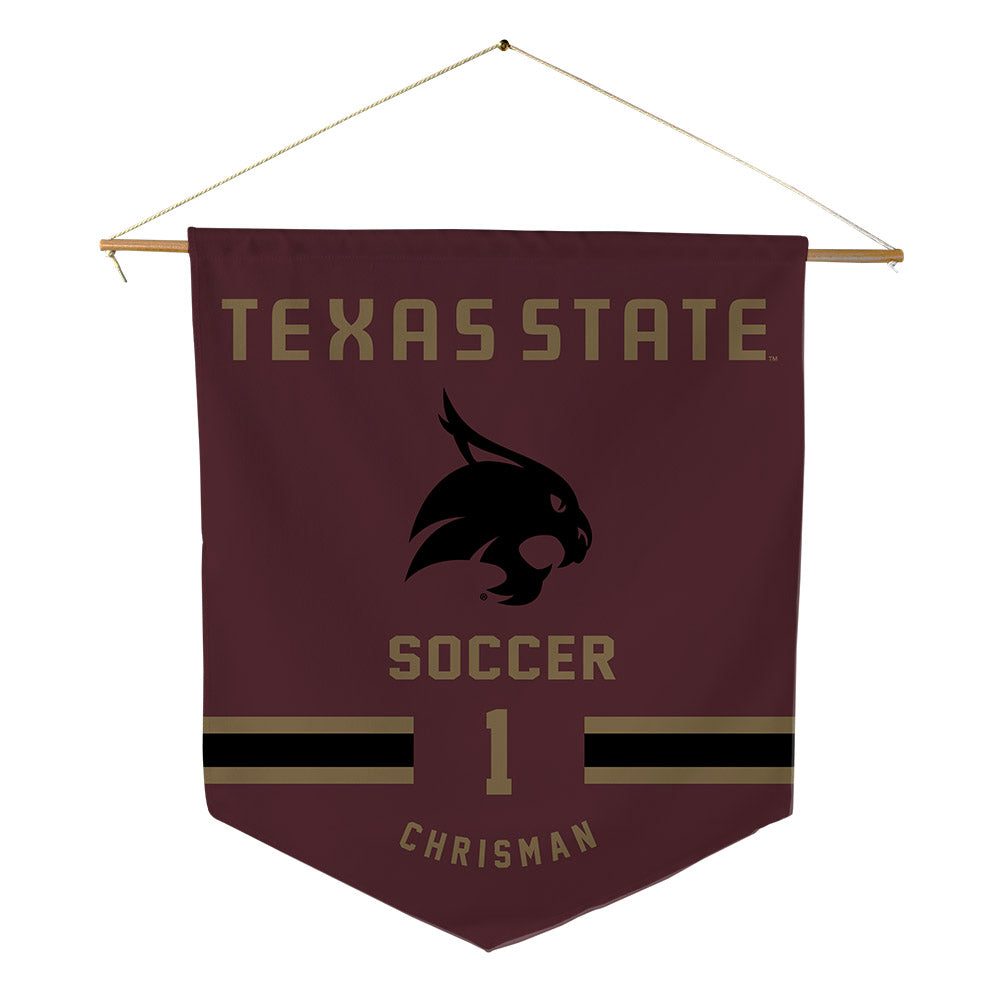 Texas State - NCAA Women's Soccer : Katelyn Chrisman - Pennant - 18" x 21"-0