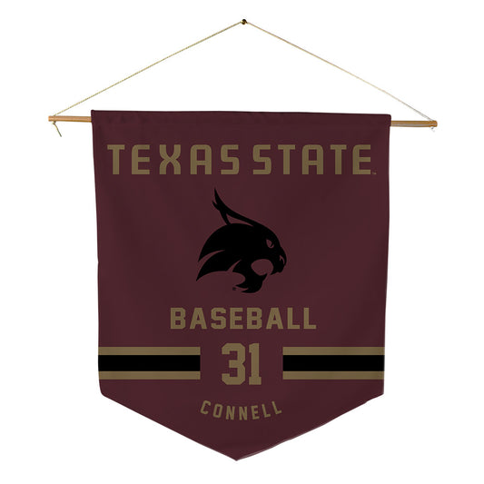 Texas State - NCAA Baseball : Shane Connell - Pennant - 18" x 21"-0