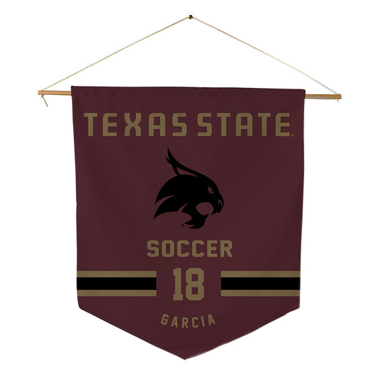 Texas State - NCAA Women's Soccer : halle garcia - Pennant - 18" x 21"-0