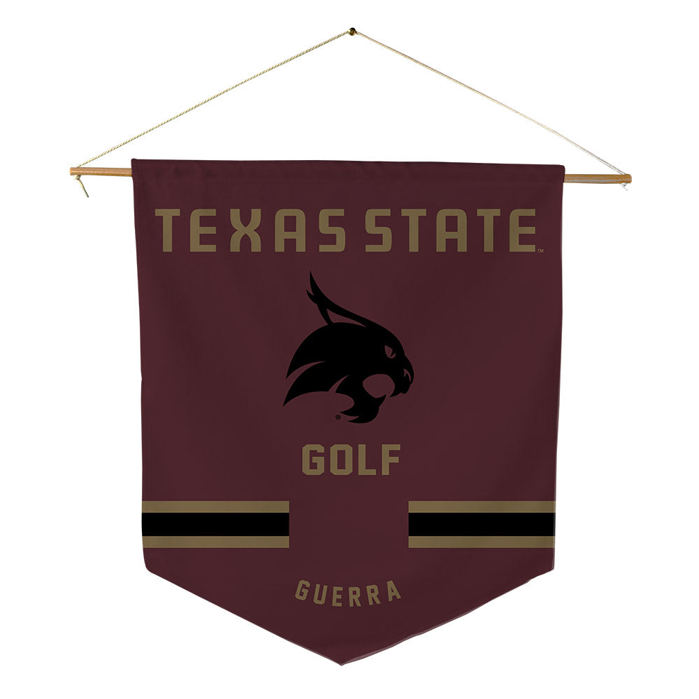 Texas State - NCAA Men's Golf : Phoenix Guerra - Pennant - 18" x 21"-0