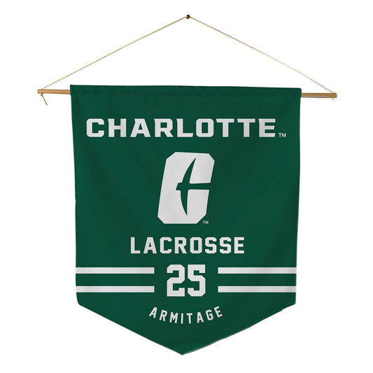UNC Charlotte - NCAA Men's Lacrosse : Kiera Armitage - Pennant - 18" x 21"-0