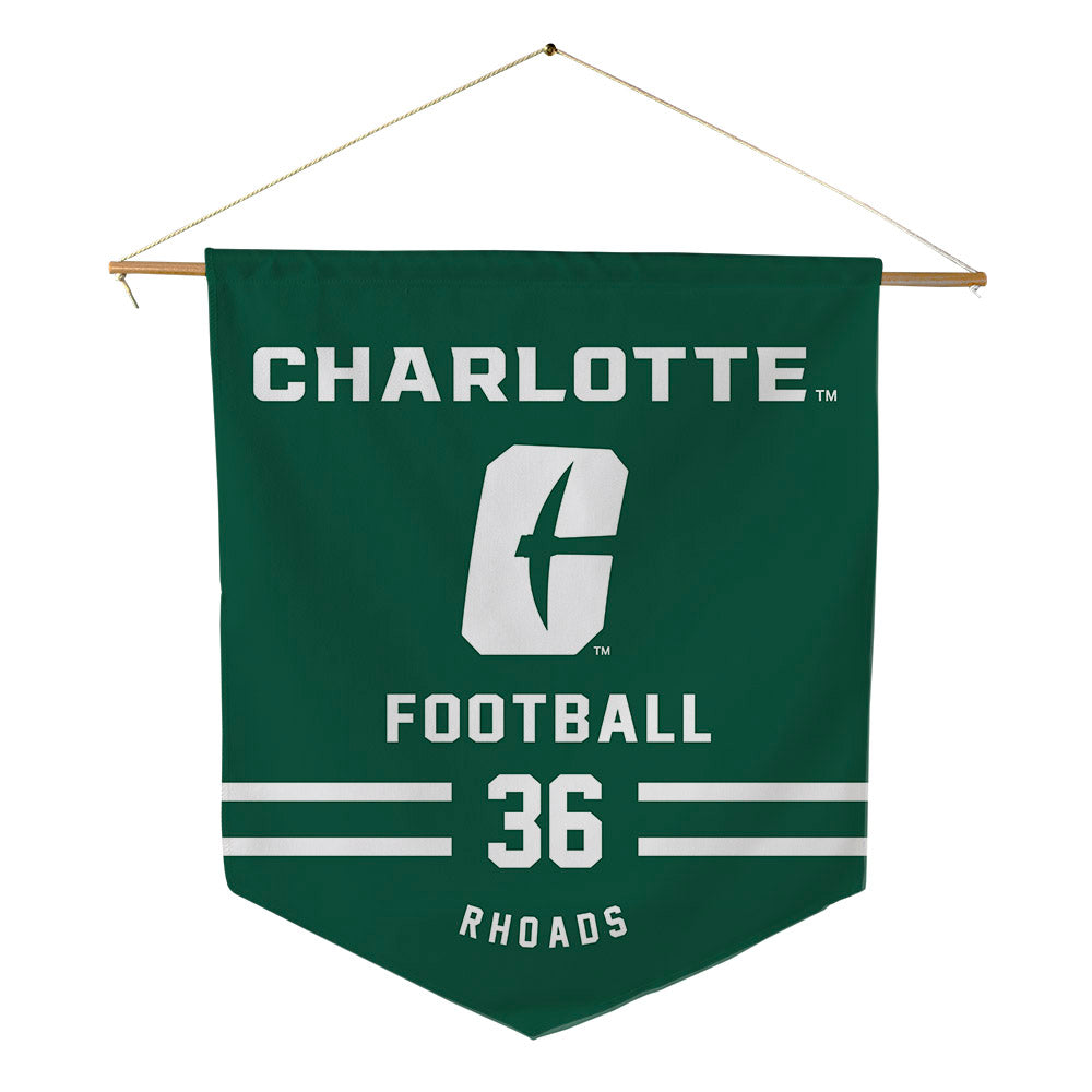 UNC Charlotte - NCAA Football : Brady Rhoads - Pennant - 18" x 21"-0