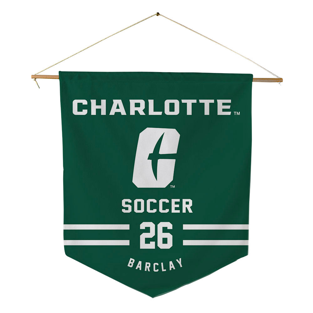 UNC Charlotte - NCAA Men's Soccer : Jemone Barclay - Pennant - 18" x 21"-0