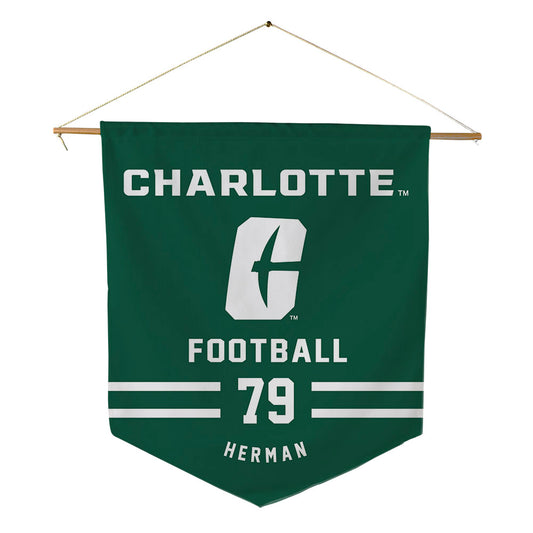 UNC Charlotte - NCAA Football : Jordan Herman - Pennant - 18" x 21"-0