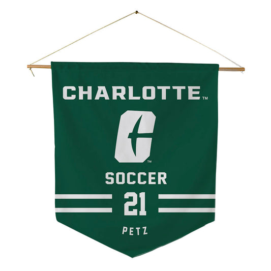 UNC Charlotte - NCAA Men's Soccer : Landon Petz - Pennant - 18" x 21"-0