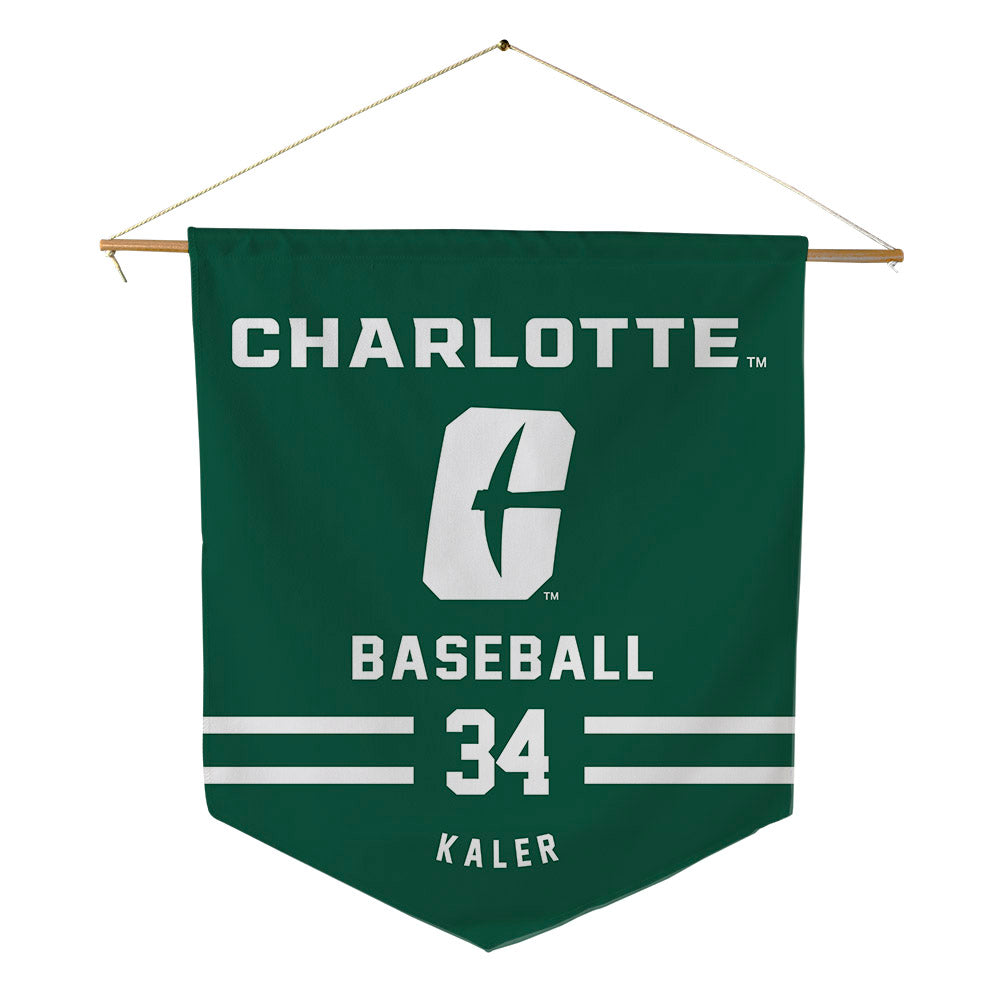 UNC Charlotte - NCAA Baseball : Tanner Kaler - Pennant - 18" x 21"-0