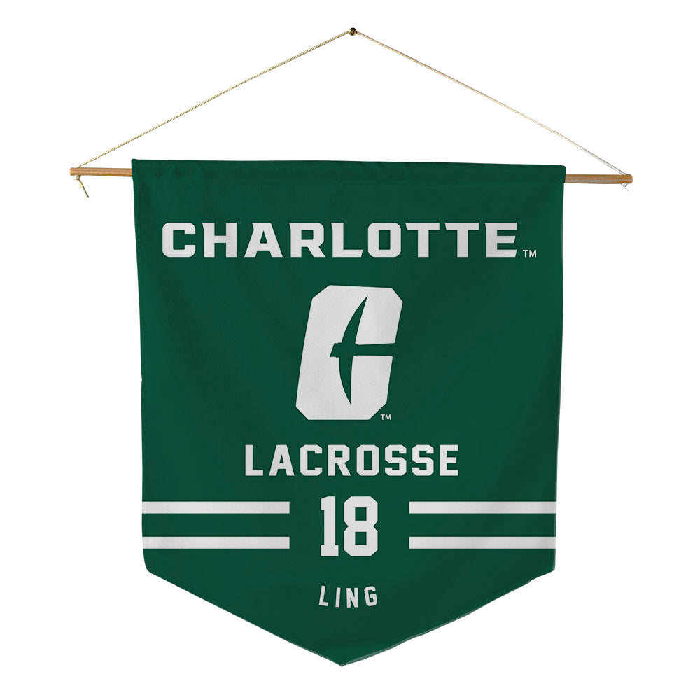 UNC Charlotte - NCAA Women's Lacrosse : Katie Ling - Pennant - 18" x 21"-0