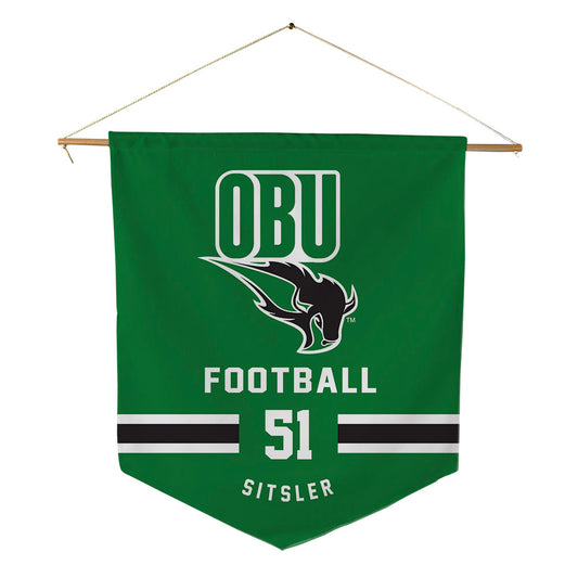 OKBU - NCAA Football : Jacob Sitsler - Pennant - 18" x 21"-0