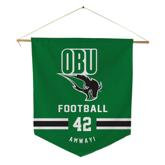 OKBU - NCAA Football : Bradley Amwayi - Pennant - 18" x 21"-0