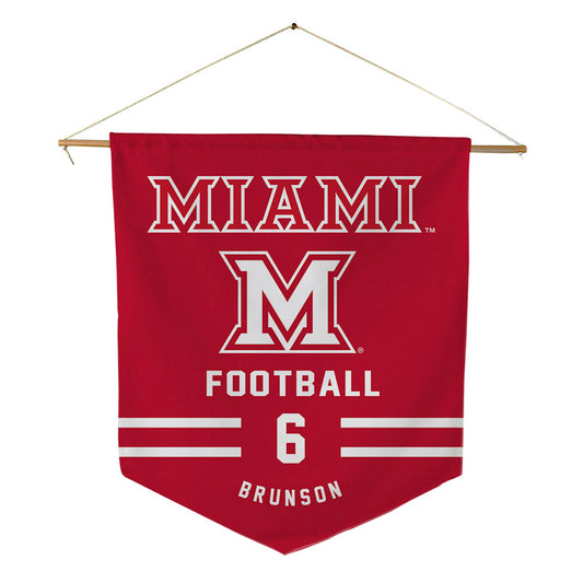Miami of Ohio - NCAA Football : Jordan Brunson - Pennant - 18" x 21"-0
