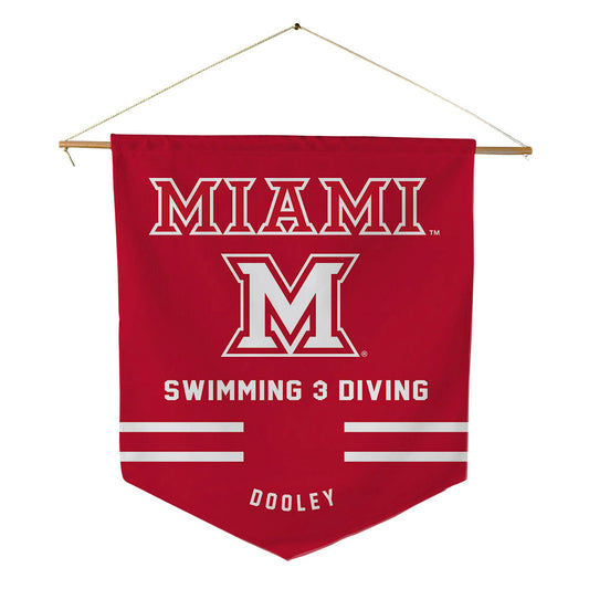 Miami of Ohio - NCAA Men's Swimming & Diving : Jett Dooley - Pennant - 18" x 21"-0