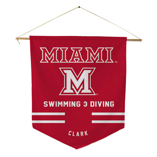 Miami of Ohio - NCAA Men's Swimming & Diving : George Clark - Pennant - 18" x 21"-0