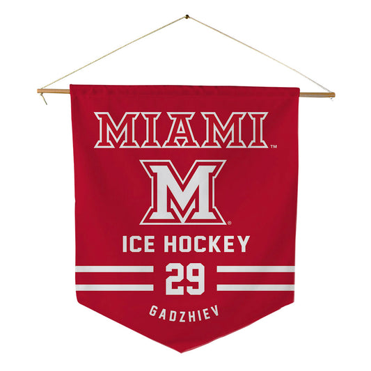 Miami of Ohio - NCAA Men's Ice Hockey : Shika Gadzhiev - Pennant - 18" x 21"-0