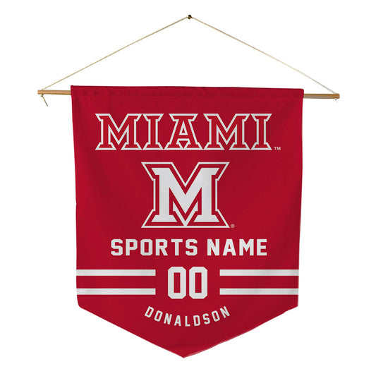 Miami of Ohio - NCAA Men's Swimming & Diving : Kevin Donaldson - Pennant - 18" x 21"-0