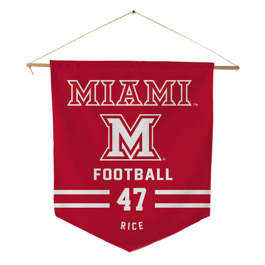 Miami of Ohio - NCAA Football : Brach Rice - Pennant - 18" x 21"-0