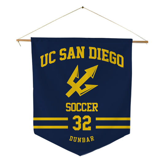UCSD - NCAA Men's Soccer : Adam Dunbar - Pennant - 18" x 21"-0
