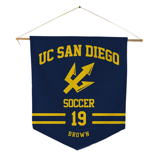 UCSD - NCAA Men's Soccer : Woody Brown - Pennant - 18" x 21"-0