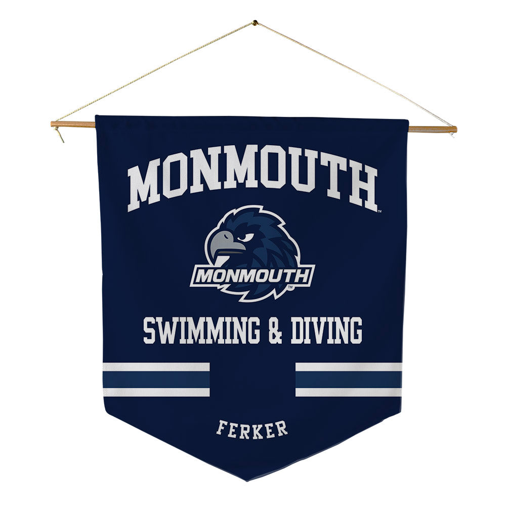 Monmouth - NCAA Men's Swimming & Diving : Noah Ferker - Pennant - 18" x 21"-0